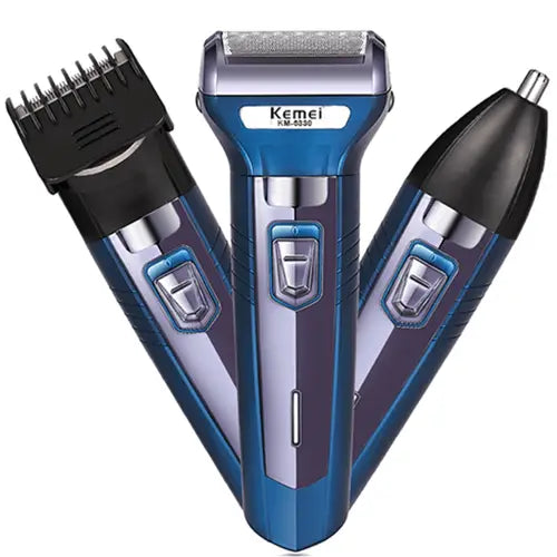 3 In 1 Km-6330 Kemei Rechargeable Shaving Machine Multifunctional Hair Clippers Beard Styling – Kemei Km-6330 3 In 1 Grooming Kit
