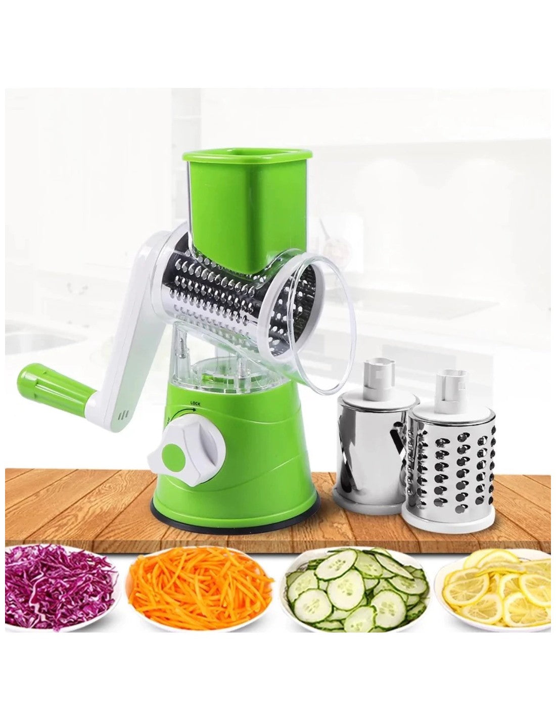 Tabletop Drum Grater Manual Vegetable Cutter Slicer Multifunctional Round Slicer Gadget Multifunction Kitchen Gadget Food Processor Blender Cutter